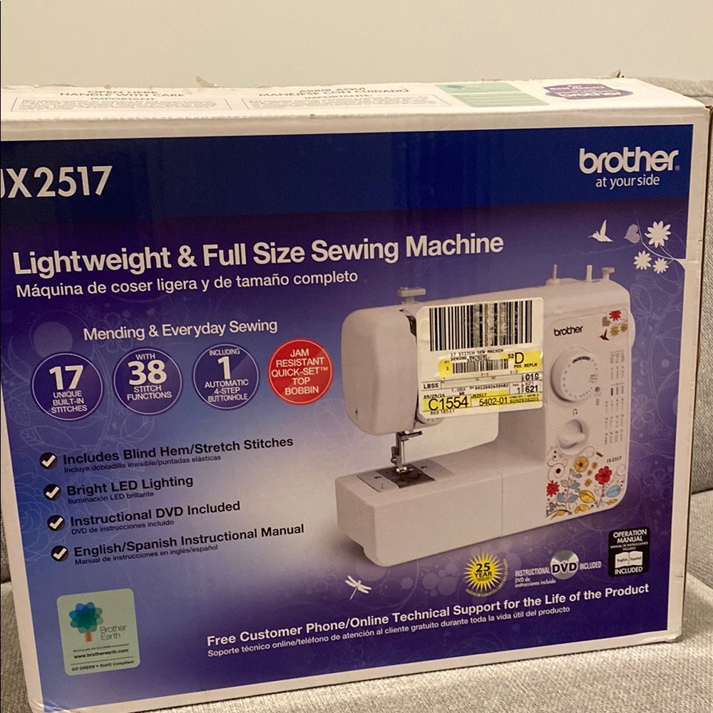 Brother Sewing Machine in White with Multicolor Floral Accent